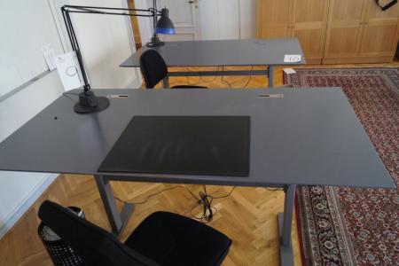 Zunahme / Abnahme Tisch, L 180 x B 90 cm, Tischleuchte, Schreibtischstuhl, Kunststoff-Terrain + Briefköpfe und bin