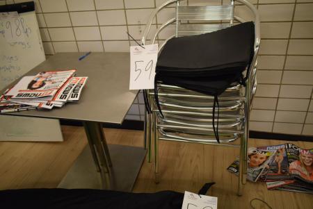 Cafebord 75x75 cm + 4 stk stole
