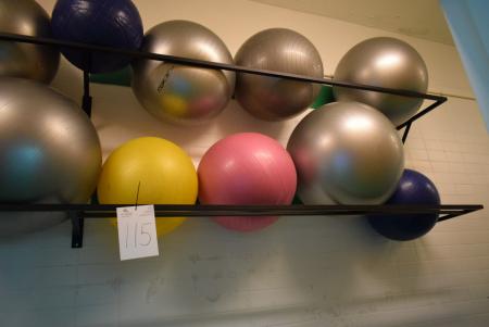 2 racks with Gymnastics balls 16 pcs. Tripod 470cm long