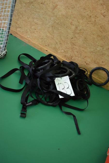 Gymnatik rings with straps.