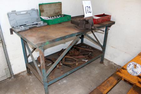 File bench in steel vise 1500 x 750 mm without content