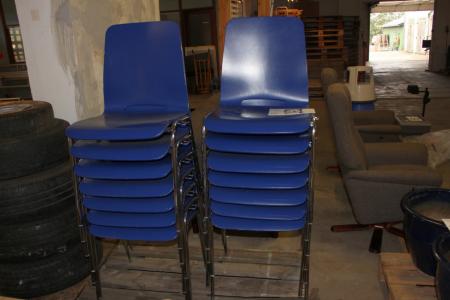 14 Blue Stacking chairs