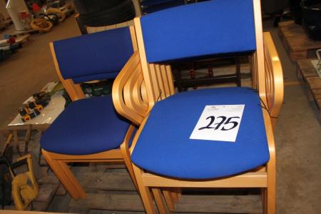 7 Stühle in blauem Stoff