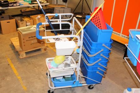 Cleaning Trolley with various accessories