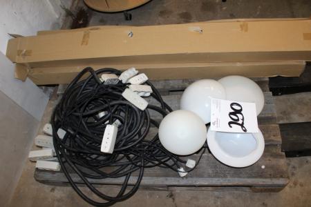 1 Pallet m / cables + ceiling luminaires + cloches