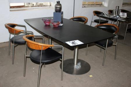 Mødebord med 4 Henrik Tengler stole, størrelse på bord 2000 x 1100 mm  