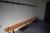2 pcs benches, 490cm wide and 272cm long and kange rows and mats for shoes