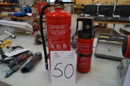 2 pcs. Fire extinguisher, 2 kg + 6 kg