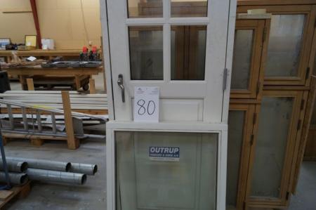 Terassedør 73.5 x 189 cm wood / aluminum + 1 window m. Fixed frame 79 x 100 cm