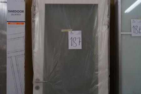 Indvendige Shakerdøre, 3 stk., 82,5 x 204 cm. Hvide med frostet glas
