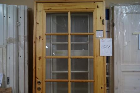 Französisch Kiefer Tür mit Rahmen, 90 x 210 cm. Skydedær, weiß, 72,5 x 204 cm. Eine Seite mit 3 Gläser, weiß, 72,5 x 204 cm. Französisch Tür, weiß, 72,5 x 204 cm