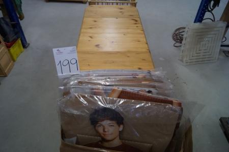 Table with drop leaves, pine + cardboard figure with One Direction, 15 pcs.