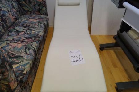 Chaise lounge chair, white leather