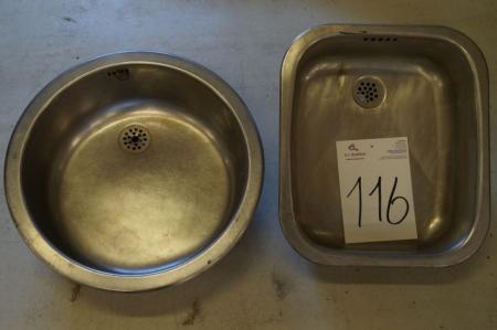 2 pcs. stainless steel sinks