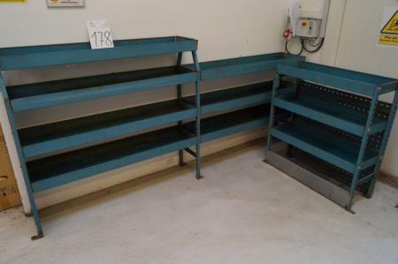 Utility Shelf for car L 240 x D 30H 112.5 cm + shelf, L 80 x D 30 x H 90 cm