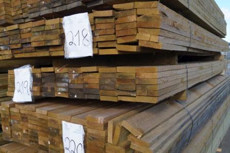 25 x 100 mm full-edged boards impregnated, ca. 60 pieces of 3.30 cm