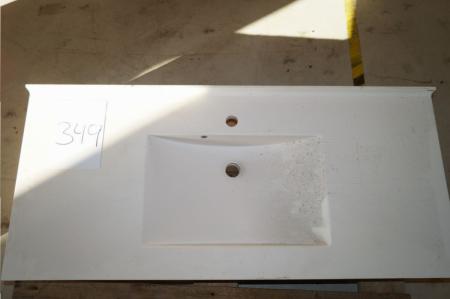 Marmortafel m. Waschen, mrk. Kuma, B 55 x L 124 cm