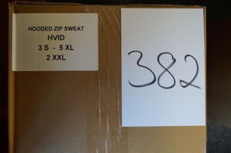 Firmatøj uden tryk ubrugt: 10 stk. Hooded zip sweat , SORT , 3 S - 5 XL - 2 XXL