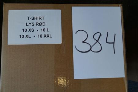 Firmatøj ohne Druck ungenutzt: 40 Stück. Rundhals-T-Shirt, leuchtend rot, 100% Baumwolle. 20 L - 20 XL