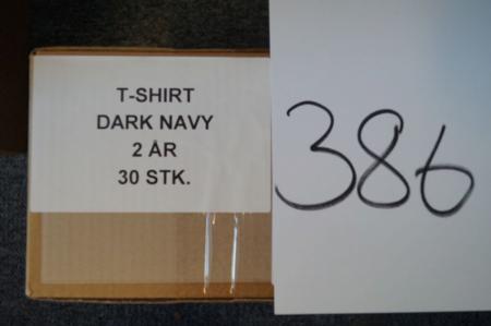 Firmatøj ohne Druck ungenutzt: 30 Stück T-Shirt, dunkelblau, 100% Baumwolle, 2 Jahre