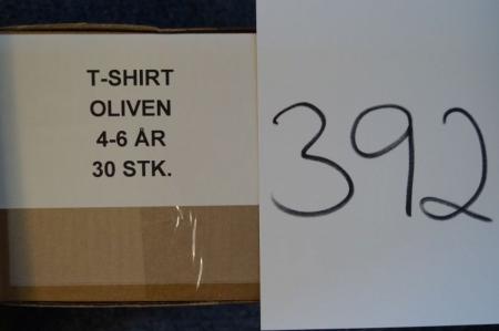 Firmatøj uden tryk ubrugt : 30 stk T-shirt , OLIVEN , 100 % bomuld,  4/6  ÅR