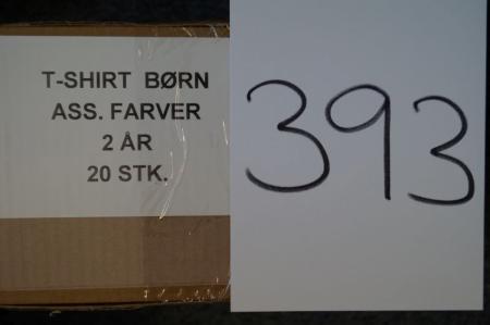 Firmatøj uden tryk ubrugt : 20 stk T-shirt , ASS. FARVER , 100 % bomuld,  2 ÅR