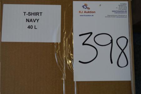 Firmatøj ohne Druck ungenutzt: 40 Stück. Rundhals-T-Shirt, Marine, 100% Baumwolle 0,40 L