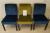 3-tlg. Stühle. 1 olivgrün und 2 blau. Stoff Samt