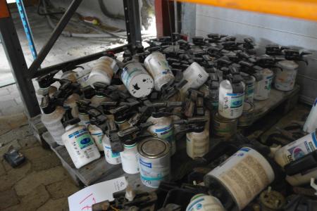 3 pallets with full and empty auto paint tubs