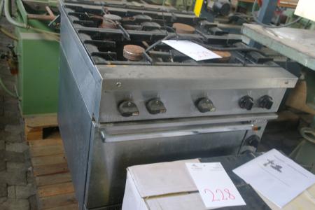 Industrial stove, gas with electric oven