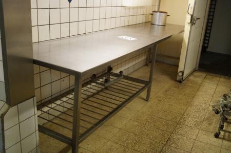 Steel Table, 80x350cm, height: 110cm, pot and tubs supplied