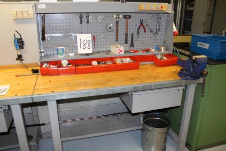 File bench vise + drawer and tool board with content
