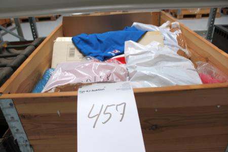 Pallet with EU, Danish, Swedish flag + boxes of polo shirts with Fintek logo