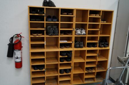 Shoe-rack with content wall-mounted.