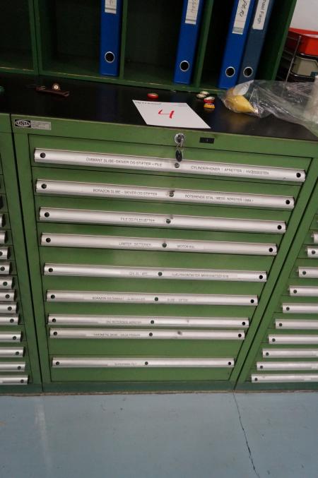 Tool cupboard brand Lista with 9 drawers. Width 72 cm height 102 depth