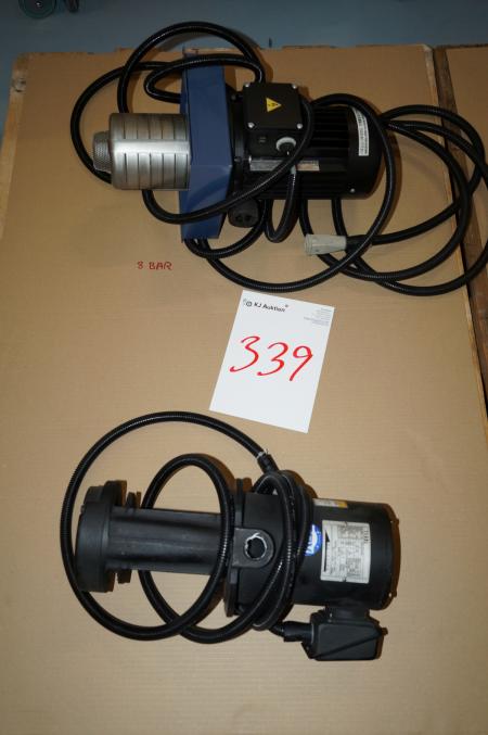 2 pcs cooling water pumps unused. 1 piece with 8 bar.