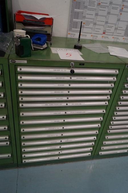 Tool cupboard Lista brand with 14 drawers. Width 72 cm height 102 depth