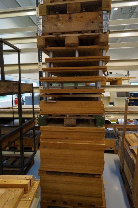 Miscellaneous pallets of plates to drop, particle board with holes and so on.