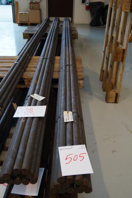 Massive steel rods ss 2511-08 698.9 kg 70, 3 meters 12 pieces á 5.87 m ø 40 mm
