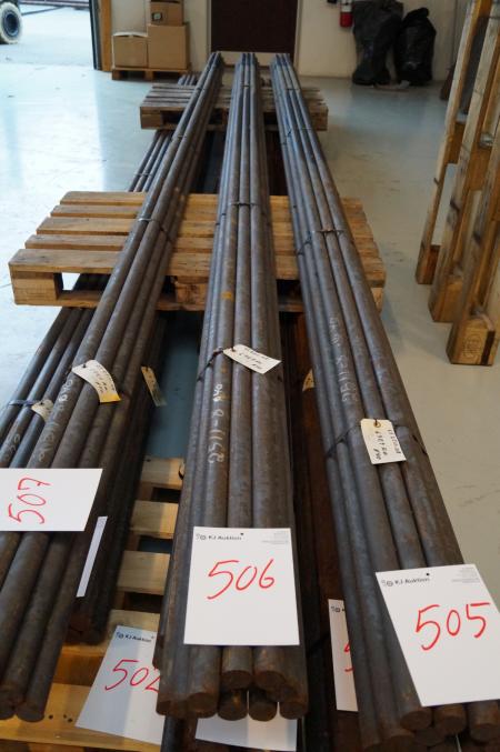 Massive steel rods ss 2511-08 698.9 kg 70, 3 meters 12 pieces á 5.87 m ø 40 mm