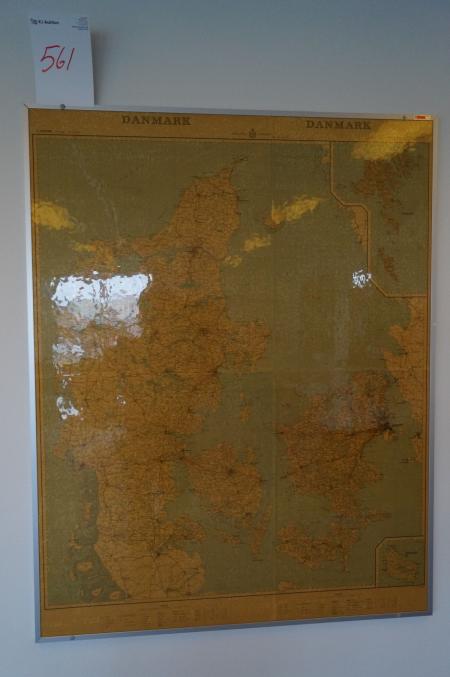 3 pcs map of Denmark 113.5 x 145 cm 1: 300,000 and europe 139.5 x 94.5 1: 5,000,000 and world map 176 x 120 cm 1: 23 million