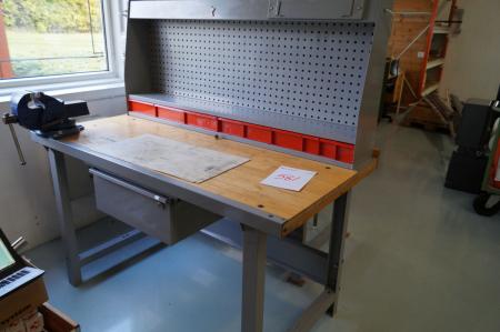 File bench vise, tool board + drawers 150 x 80 cm