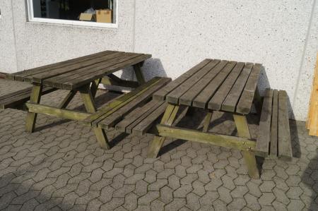 2 table / bench set 193 x 142 cm