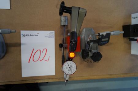 Measuring Tool holders with clock and micrometers.