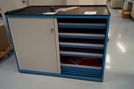 Tool Box Lista with sliding doors and drawers 142x78x100 cm