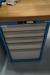 File bench tool board + 2 lista drawer sections with 11 drawers 210x80 cm