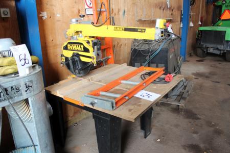 DeWalt DW729 cutting saw with roller conveyor