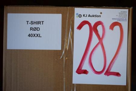 Firmatøj without pressure unused: 40 pcs. Round neck T-shirt, RED, 100% cotton. 40 XXL