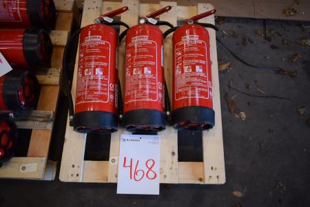 3 pieces. fire extinguishers, mrk. Gloria