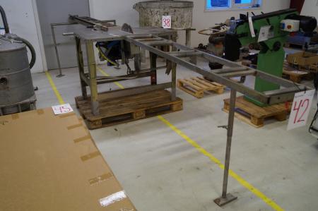Table saw with roller conveyor